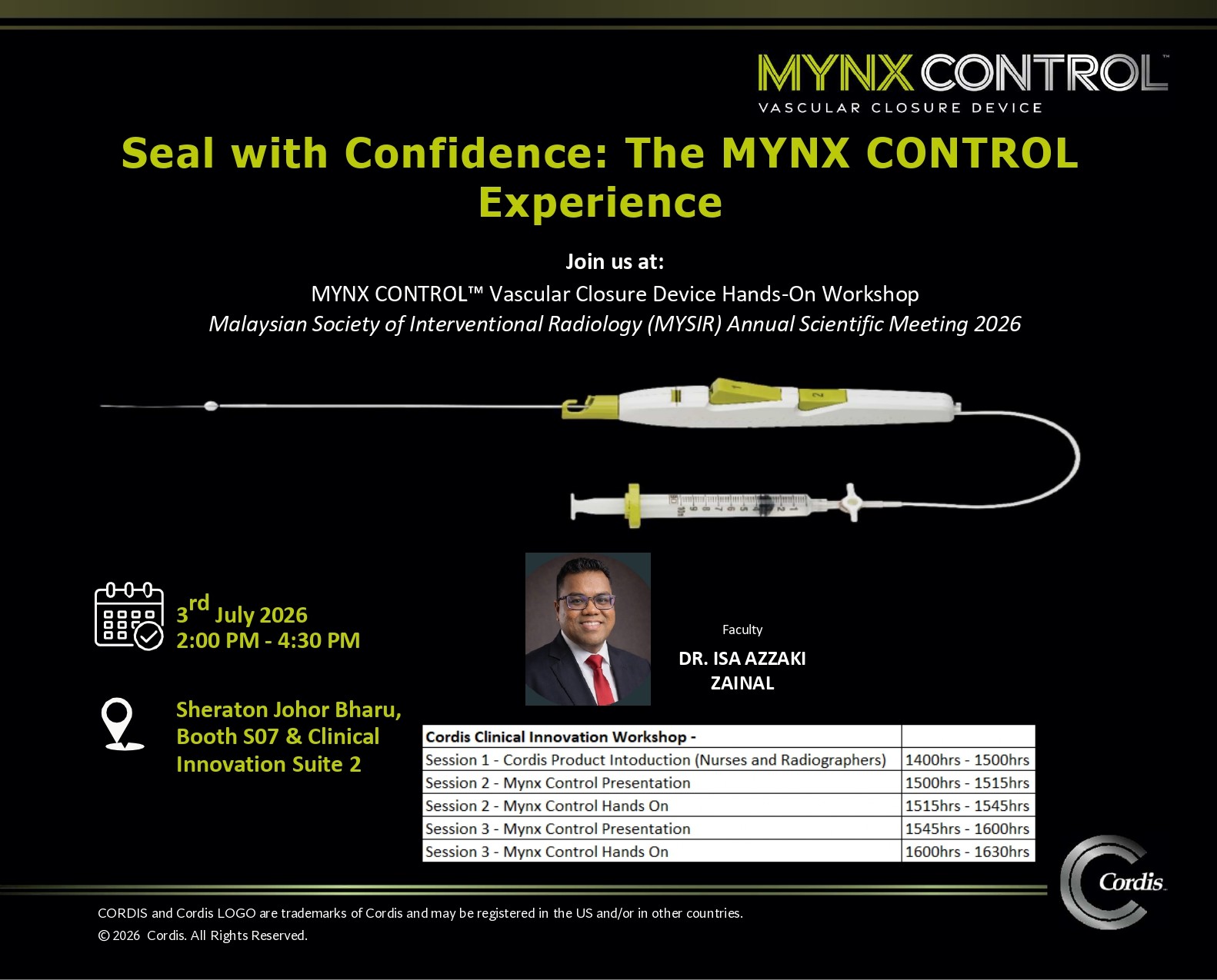 Cordis MYNX CONTROL Workshop Poster